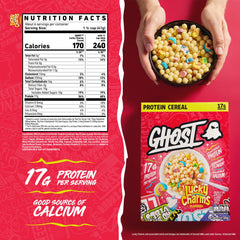 Ghost Protein Cereal crunchy puffs with marshmallows, a convenient post-workout snack.