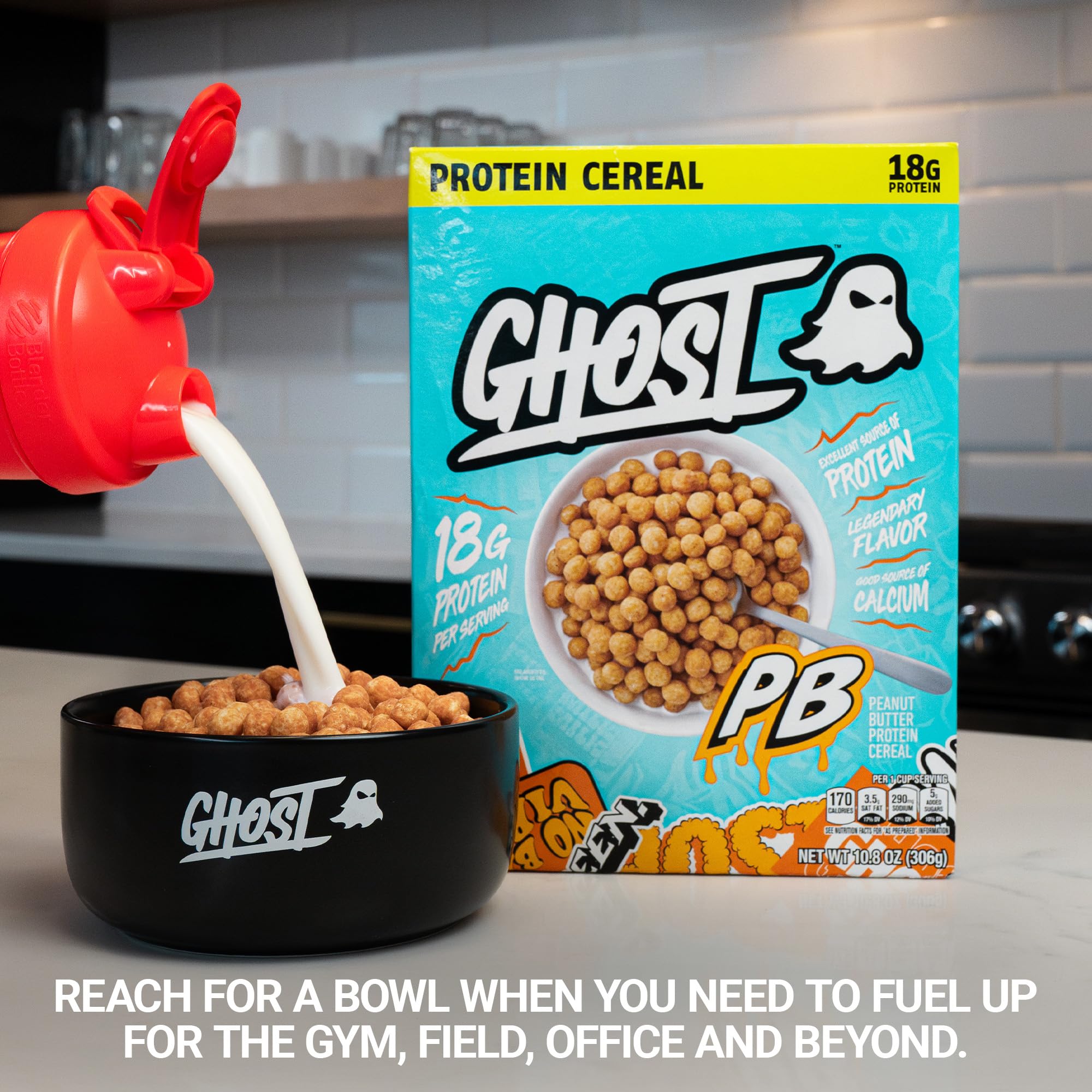 GHOST Protein Cereal morning routine bowl fuels workouts and focus.