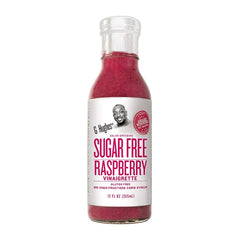 Pouring G Hughes sugar-free Sweet dressing for fast salad enhancement