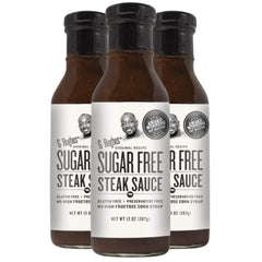 G Hughes Sugar Free Steak Sauce bottle showcases gluten-free flavor for healthier meals