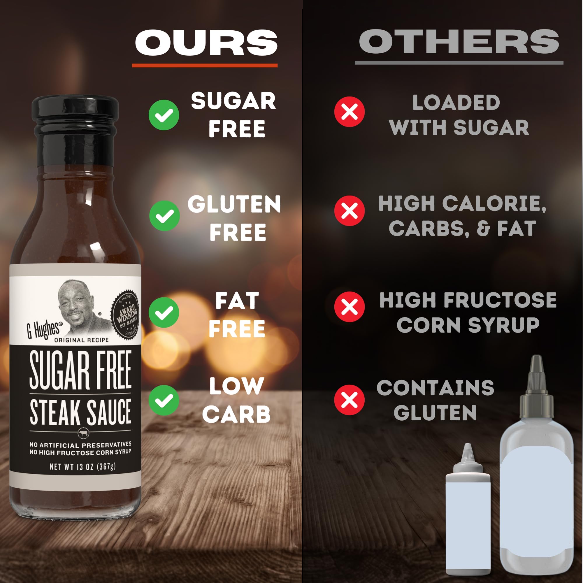 G Hughes Sugar Free Steak Sauce drizzle on roasted veggies