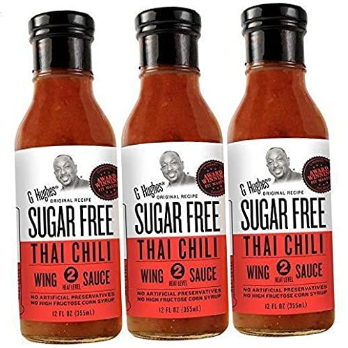 G Hughes Thai Chili Wing Sauce 3-pack bottle for dipping wings and snacks