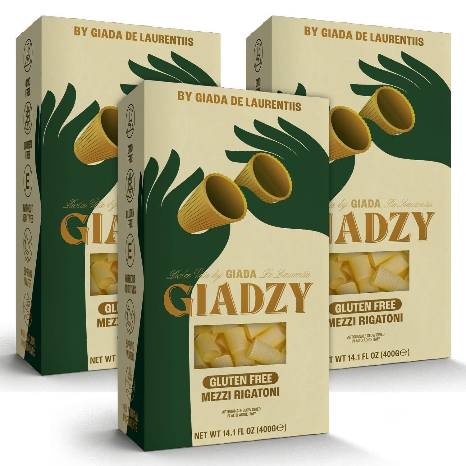 Giadzy Mezzi Rigatoni gluten-free pack for quick weeknight dinners.