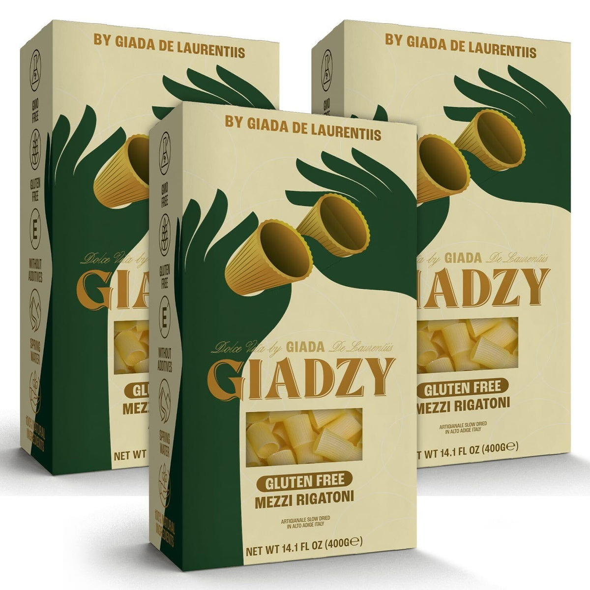Giadzy Mezzi Rigatoni gluten-free pack for quick weeknight dinners.