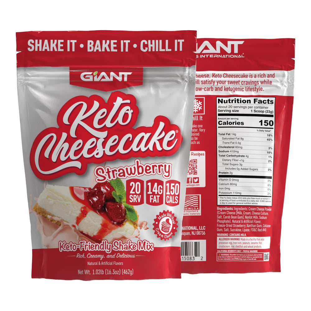 Strawberry flavor shake mixed with almond milk for keto use