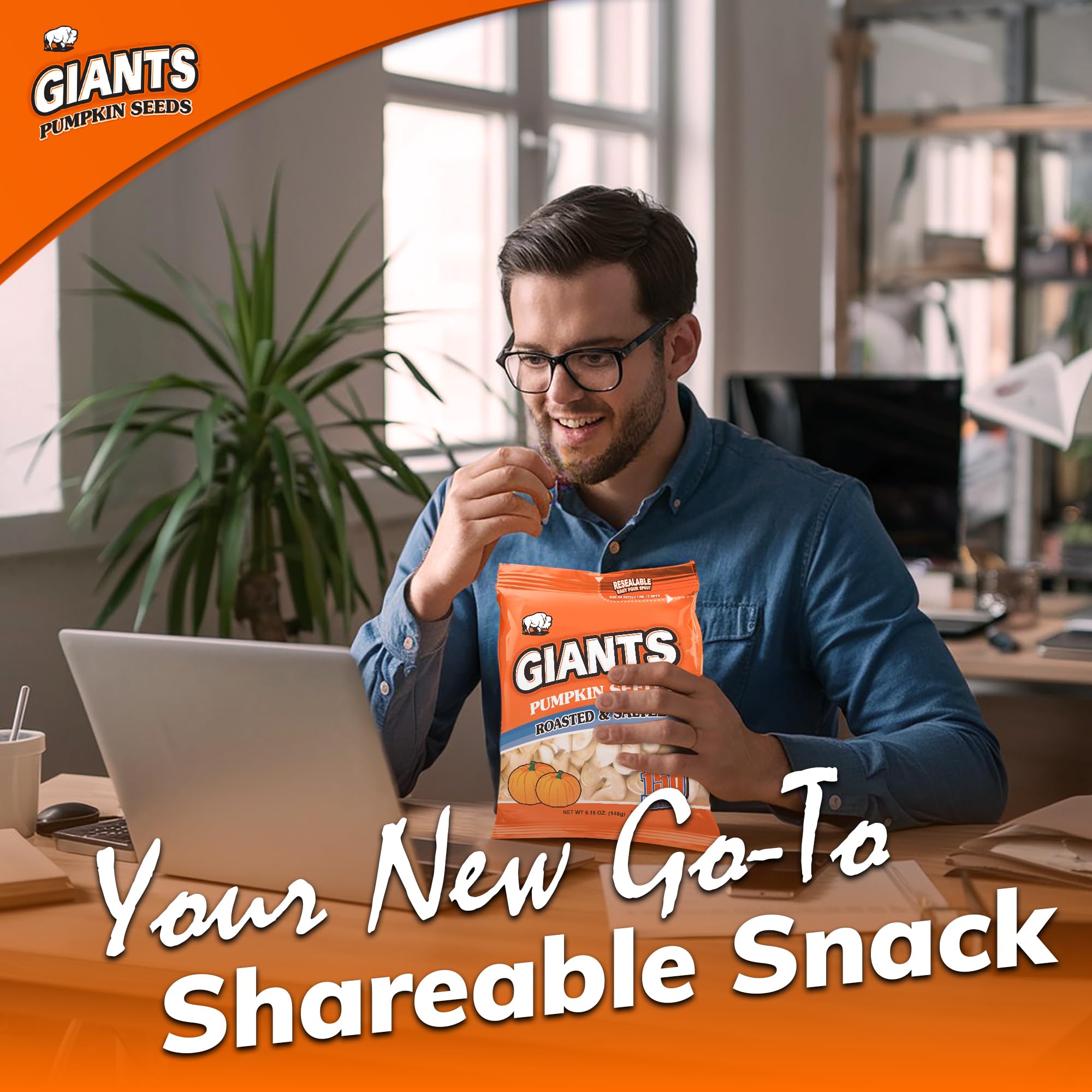 GIANTS pumpkin seeds with sea salt crystals, ideal for trail mixes.