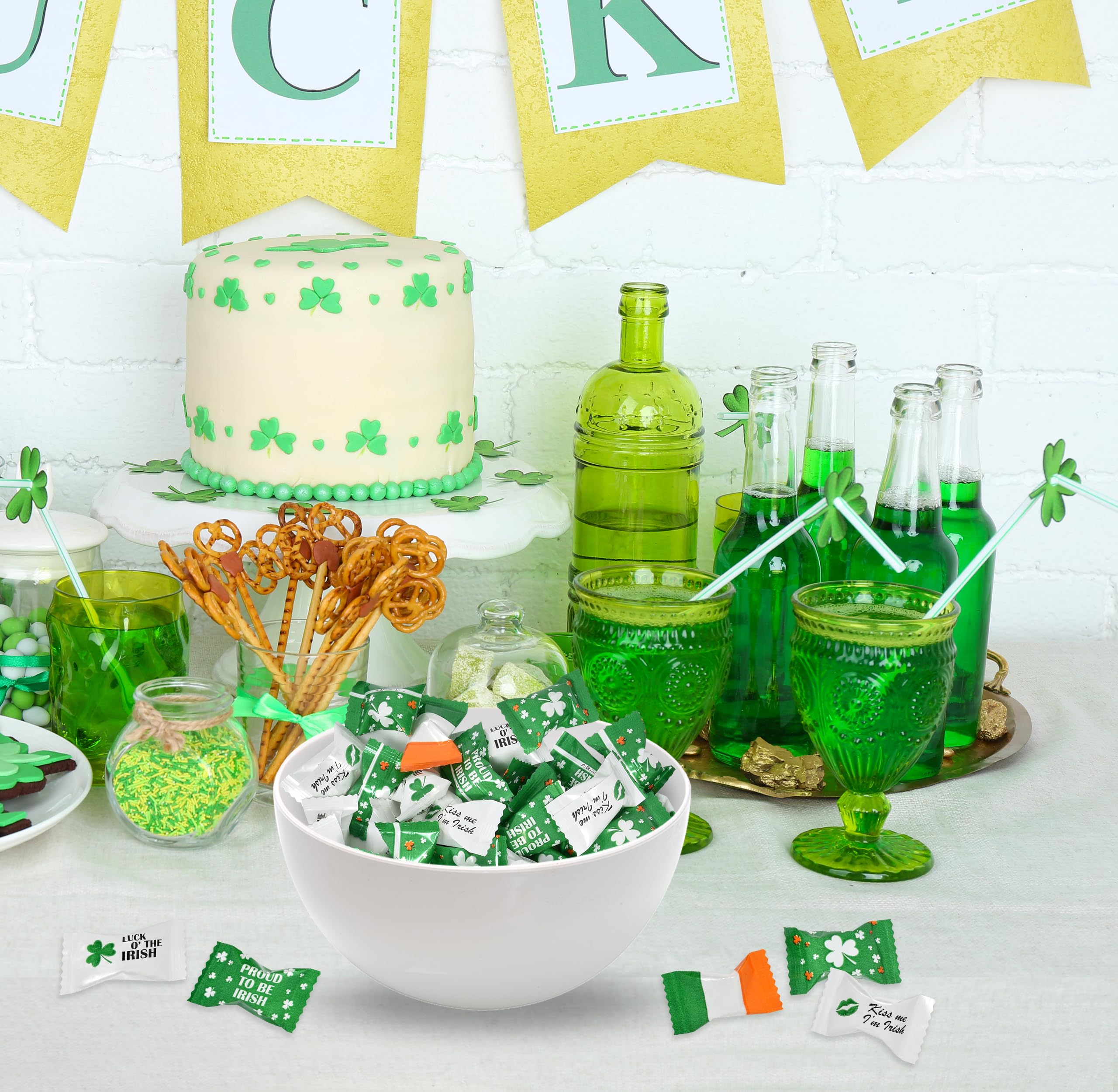 Gift Boutique Shamrock mints in varied designs add decorative party accents