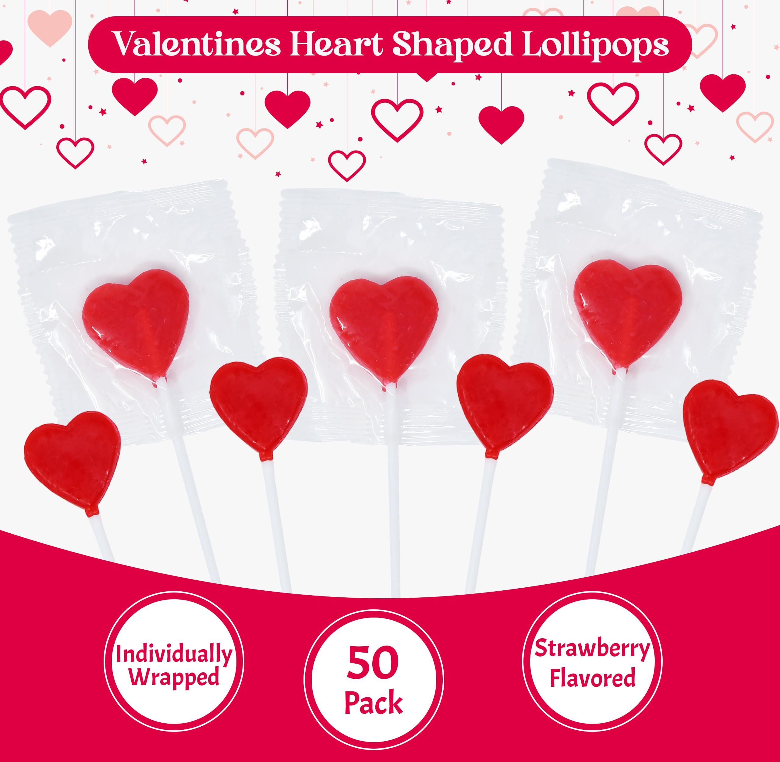 Gift Boutique strawberry heart pops shows five-gram size suitable for classroom treats.