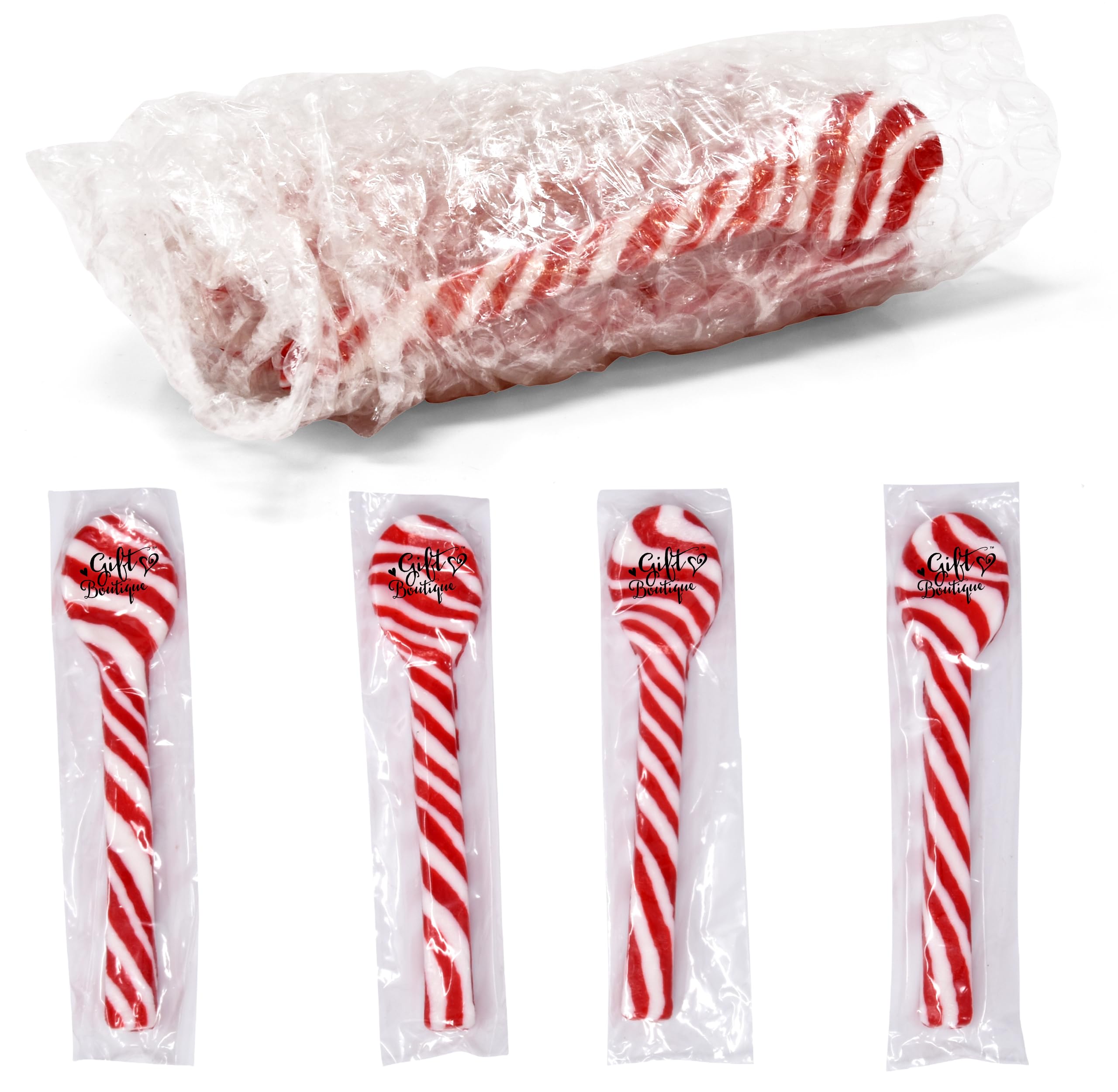 Gift Boutique candy cane spoons melt in hot drinks.