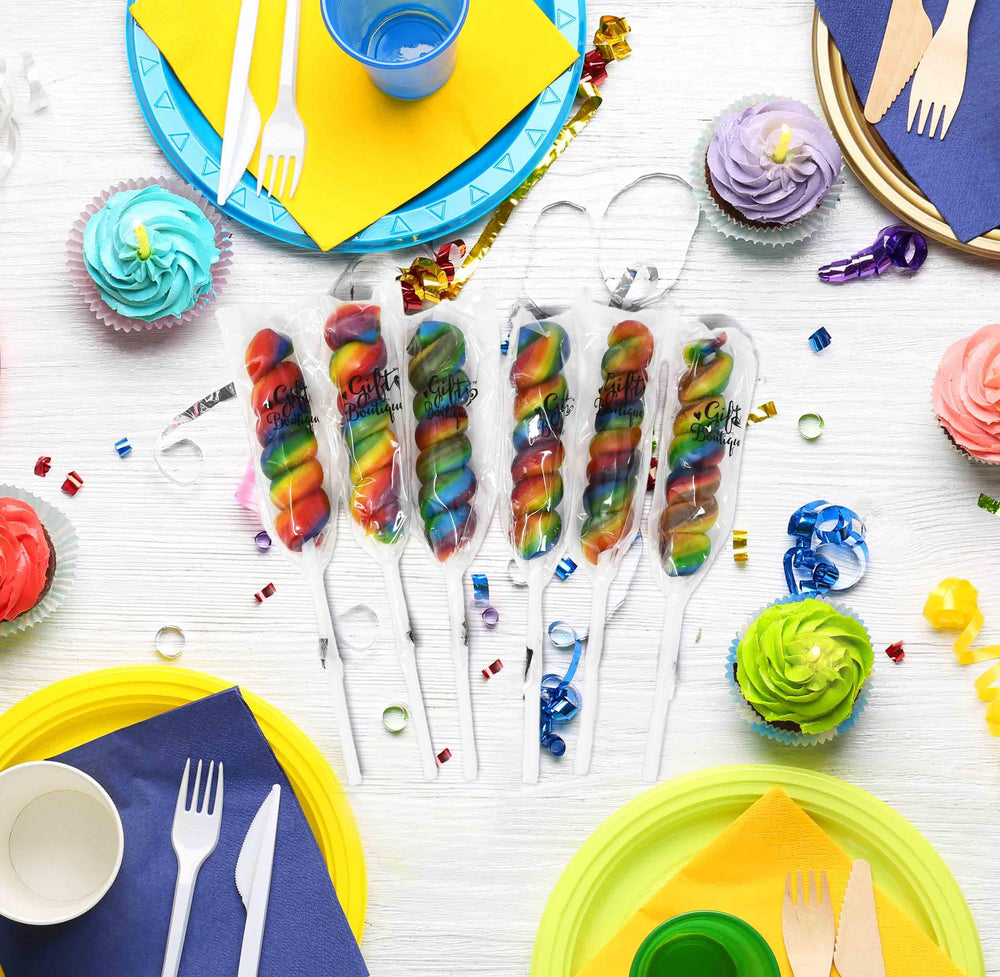 Gift Boutique mixed fruit flavor lollipops for kids' birthday celebrations.
