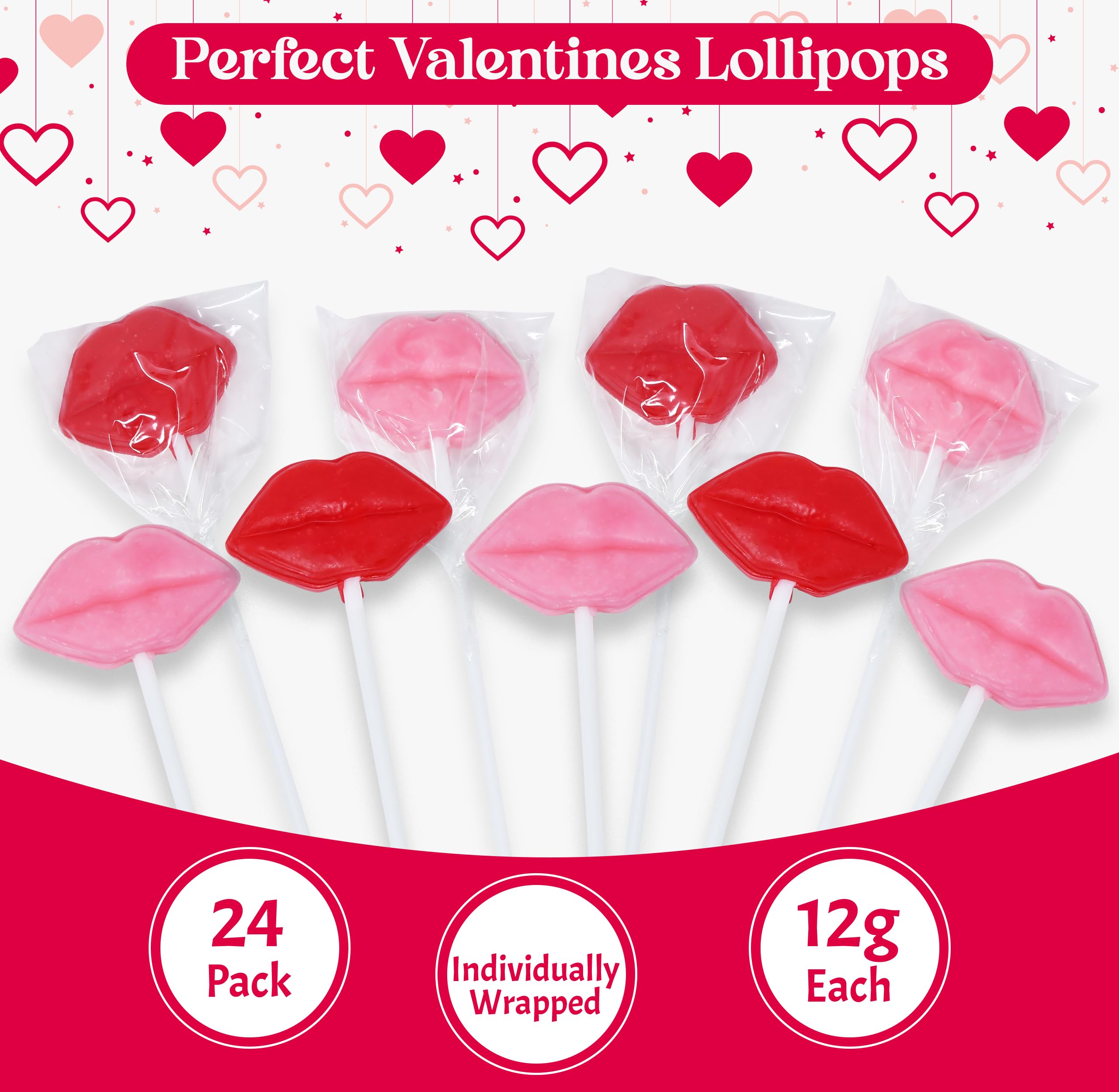 Gift Boutique pink red lip lollipop close up highlights playful shape and crave worthy sweetness.