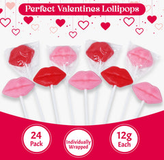 Gift Boutique pink red lip lollipop close up highlights playful shape and crave worthy sweetness.