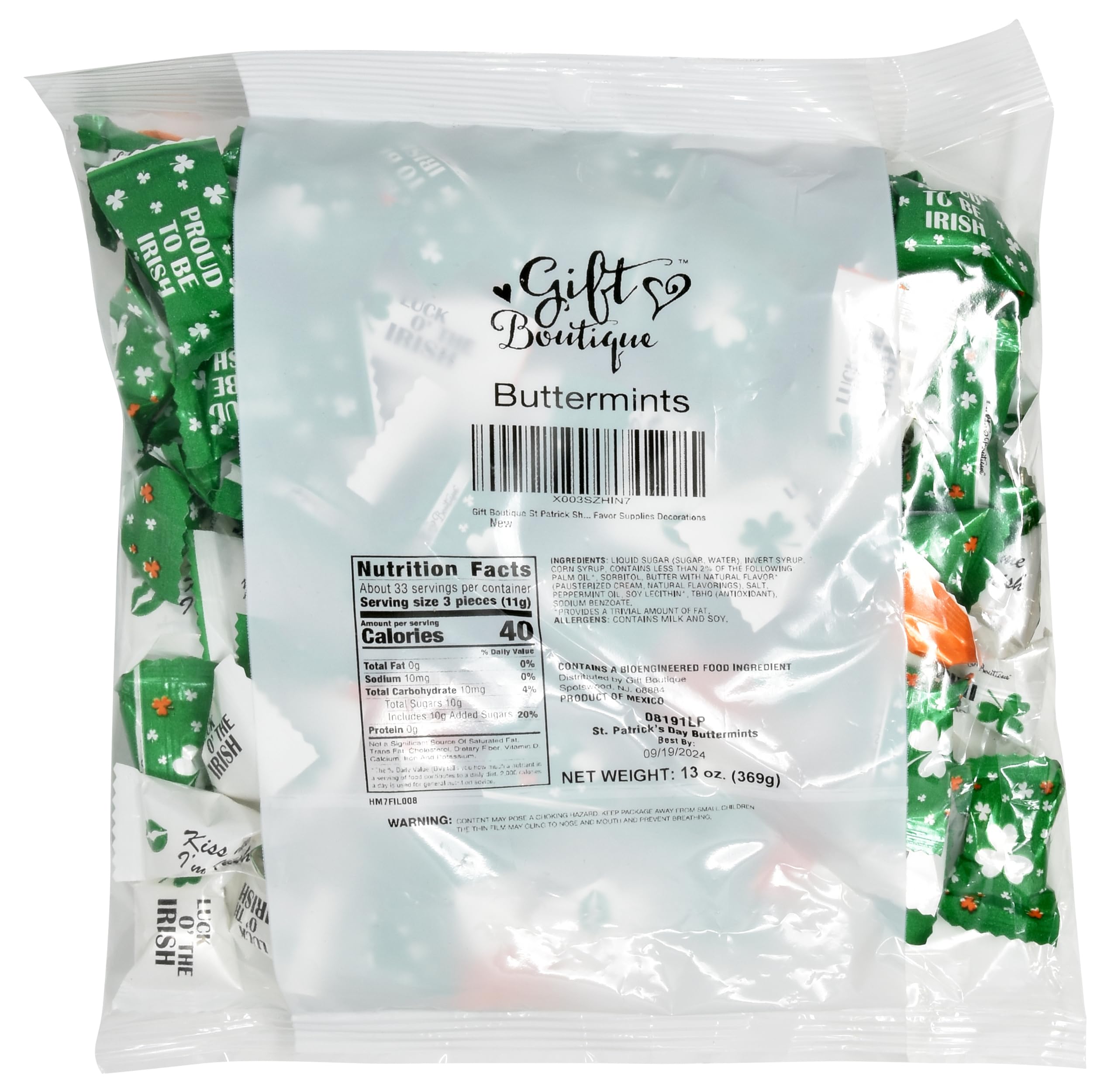 Gift Boutique butter mint designs featuring shamrock motifs for festive coffee breaks