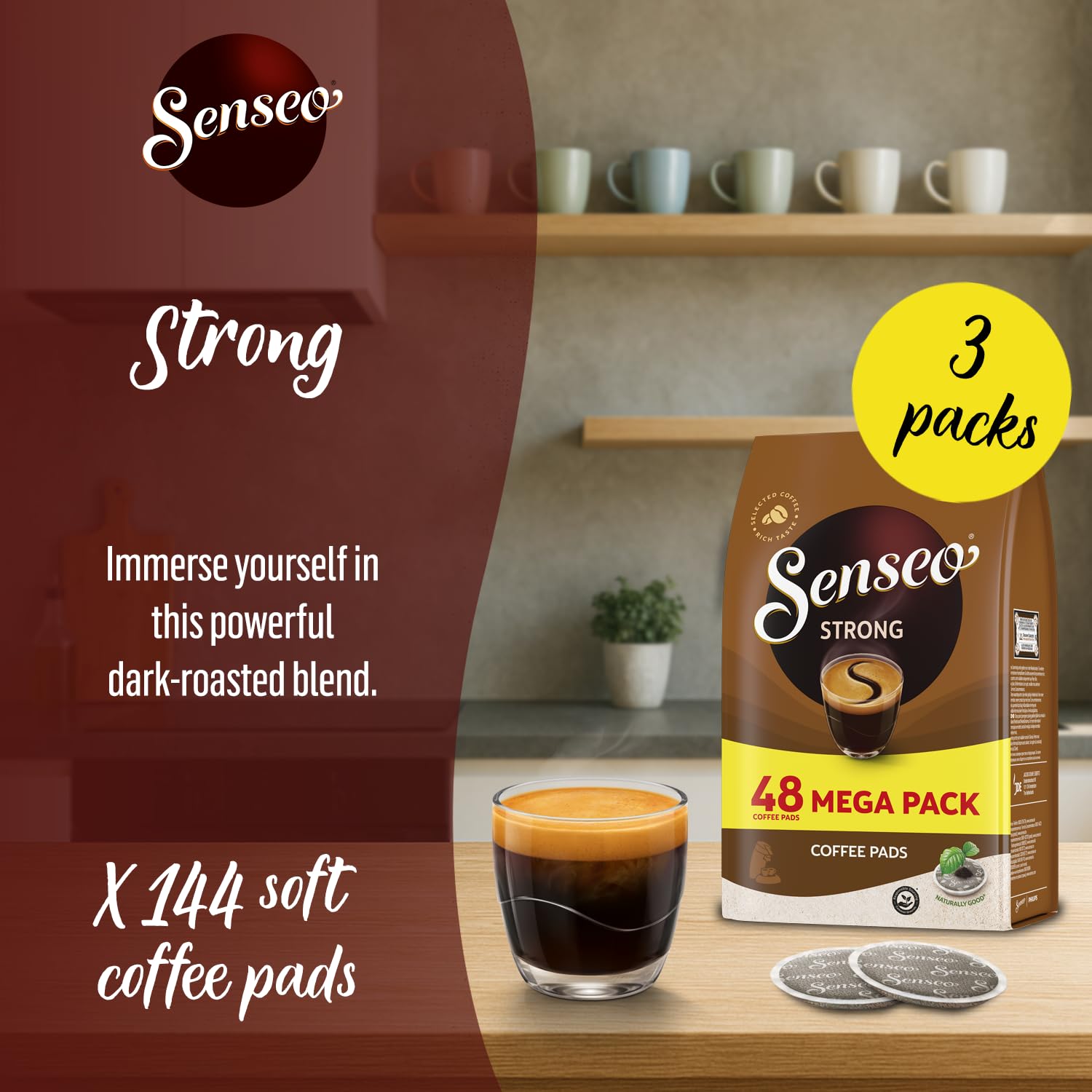Gift-ready Senseo Strong Dark Roast set suitable for holidays.