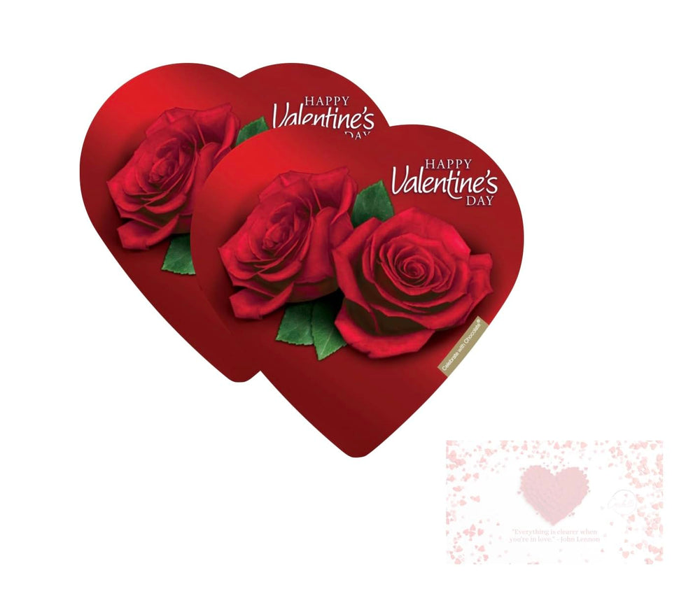 GIFT TROVE Elmers Chocolates Rose Heart Box 2 Pack, ideal for gifting.
