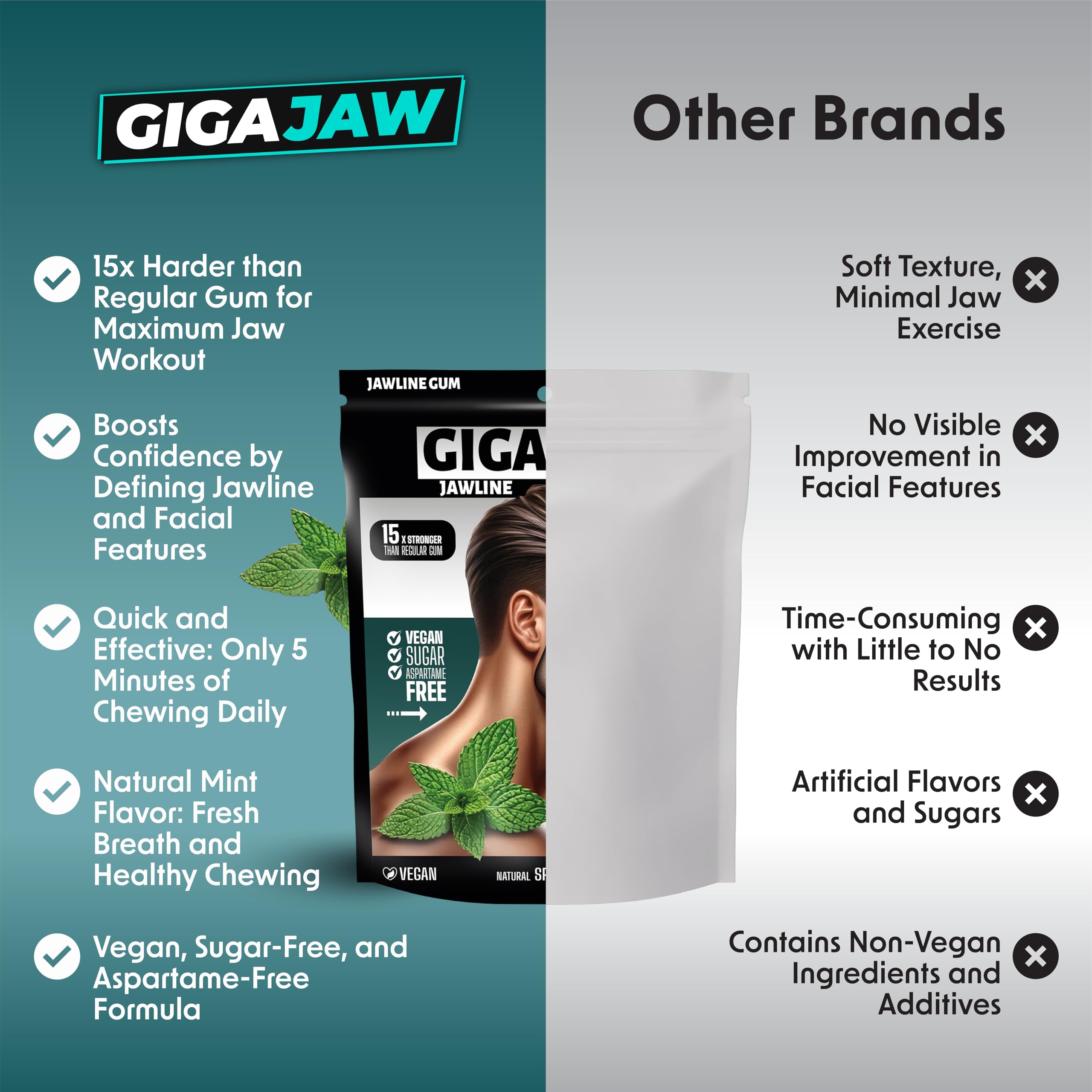 GigaJaw durable chewing design supports longer sessions.