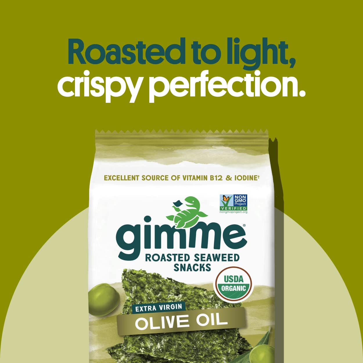 GimMe seaweed with olive oil drizzle, crispy and savory, ideal for on-the-go snacking