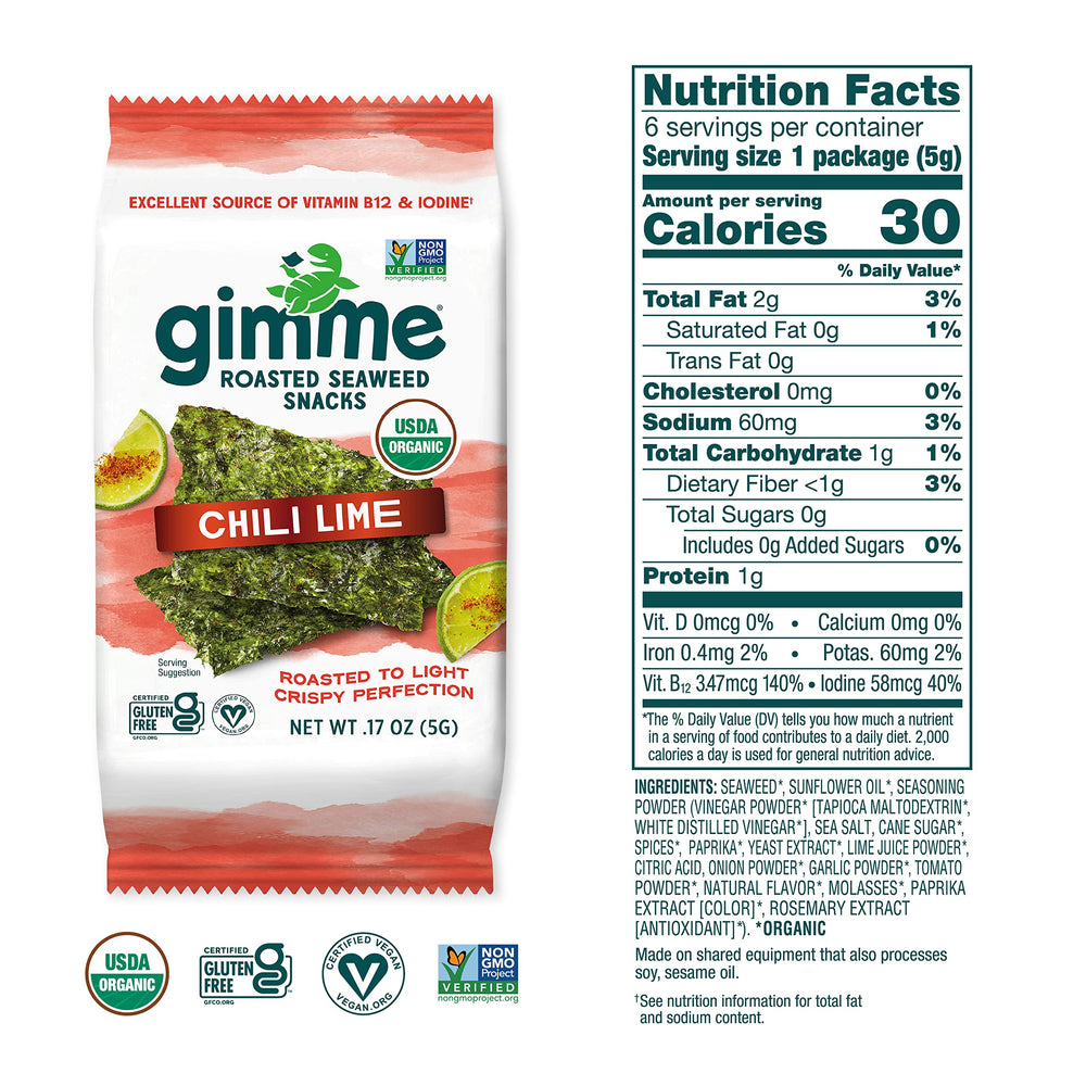 gimMe organic roasted seaweed close-up indicating premium quality