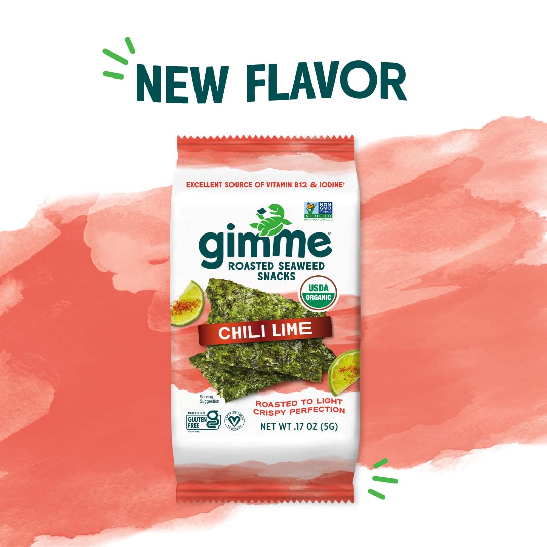 gimMe seaweed chili lime crisp sheet showing light crunch