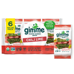 gimMe seaweed chili lime pack for on-the-go snacking with bold flavor