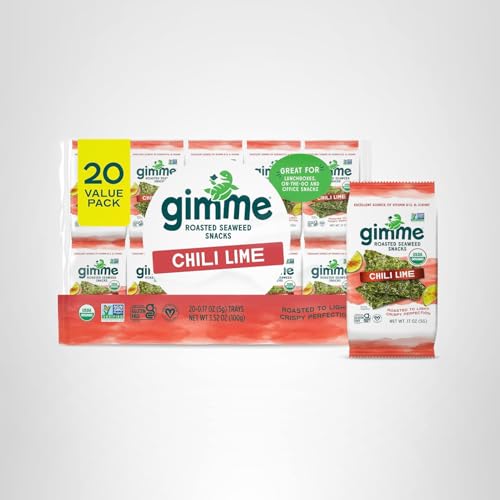 gimMe Seaweed Chili Lime serving in bowl, healthy keto-friendly treat