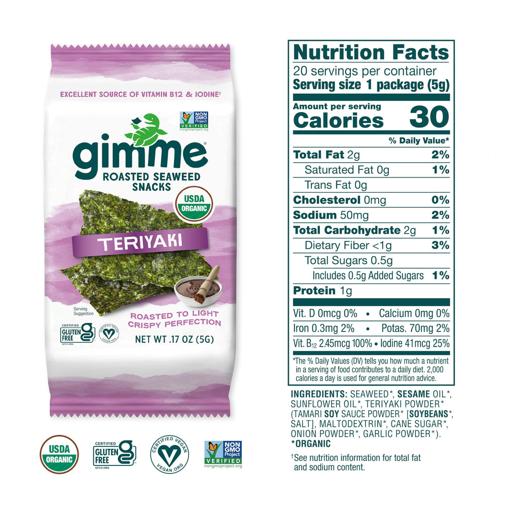 gimMe crispy roasted seaweed close-up showing premium organic ingredients