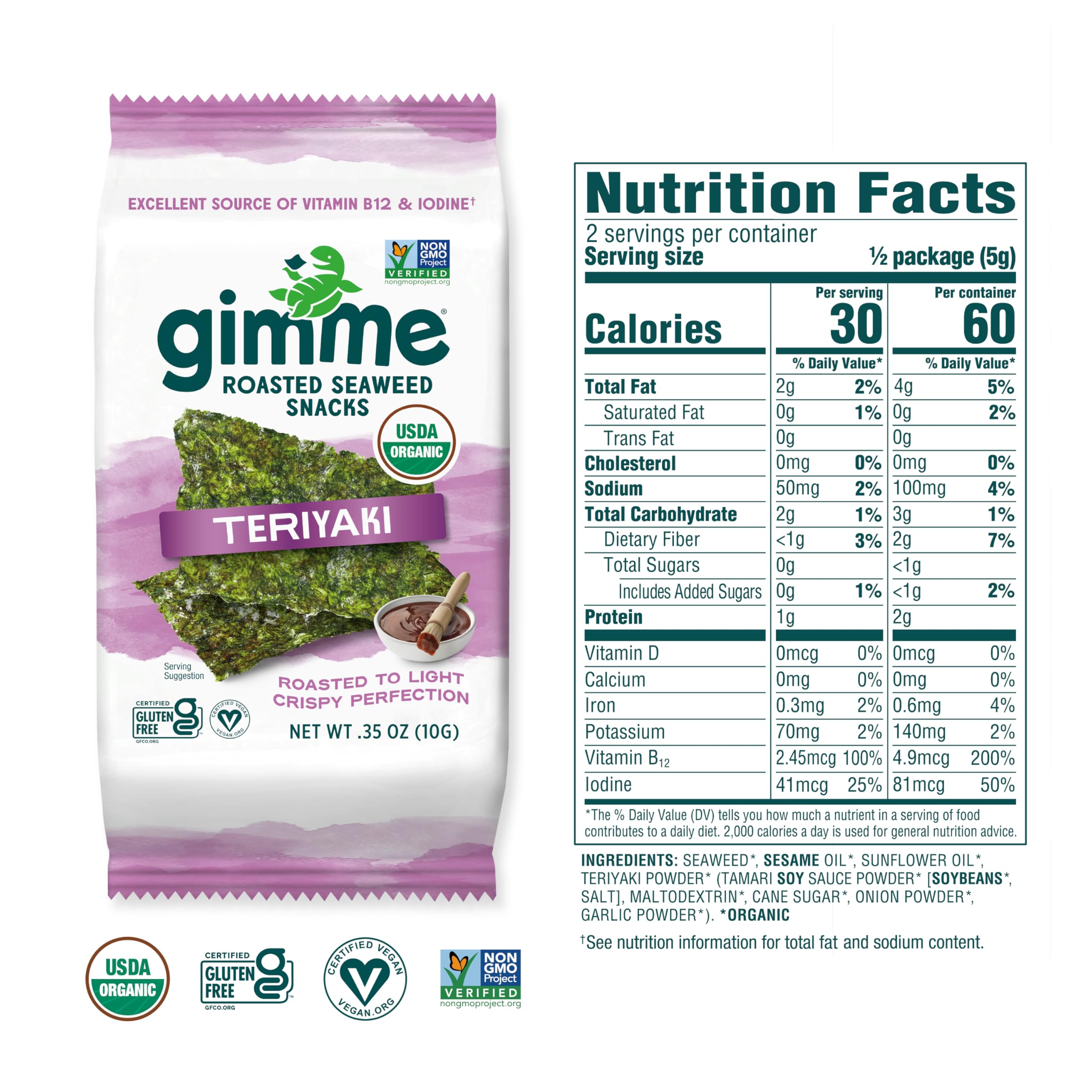 GimMe Seaweed Crispy Sheets show light, crunchy texture for quick bites.