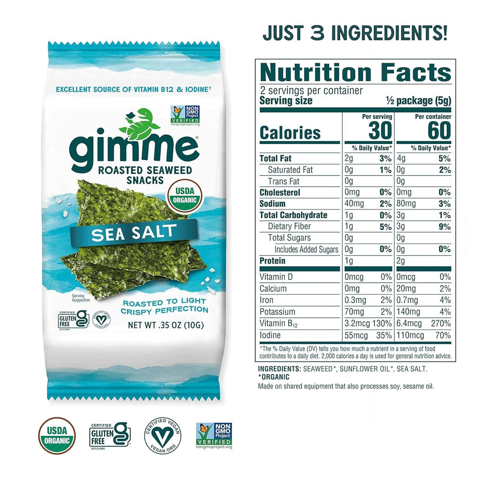 Gimme Seaweed crispy texture close-up, highlighting the light, crunchy bite.
