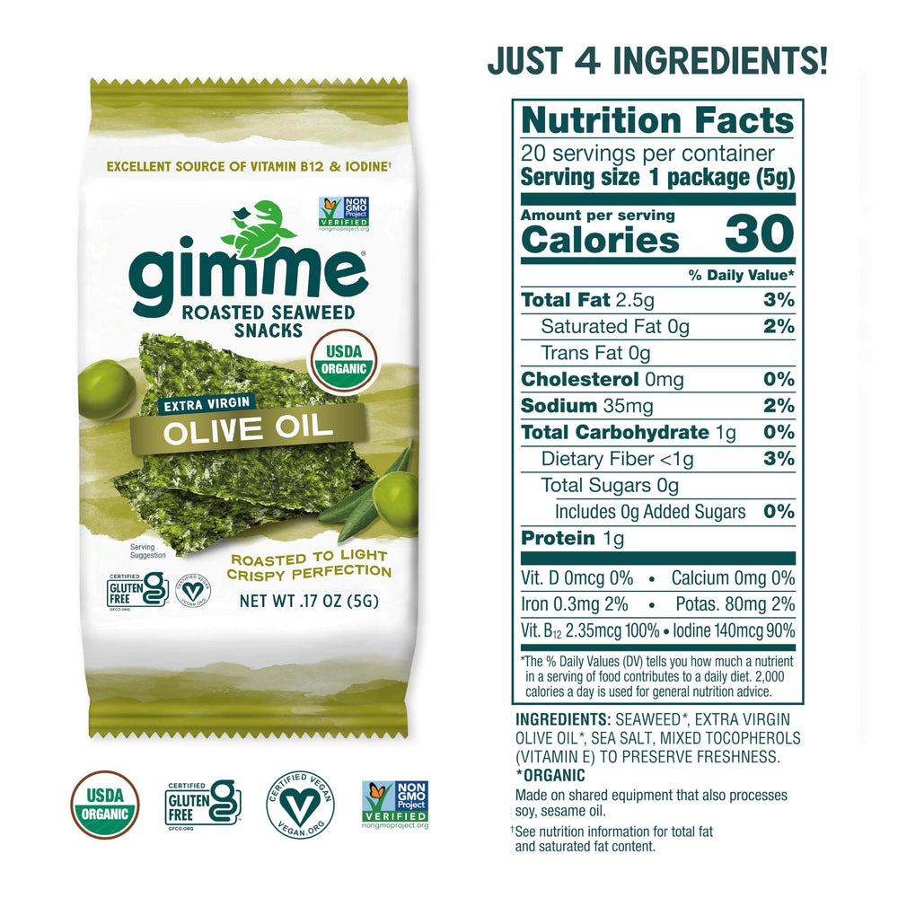 Close-up of GimMe seaweed texture with EVOO, ideal for quick snacking