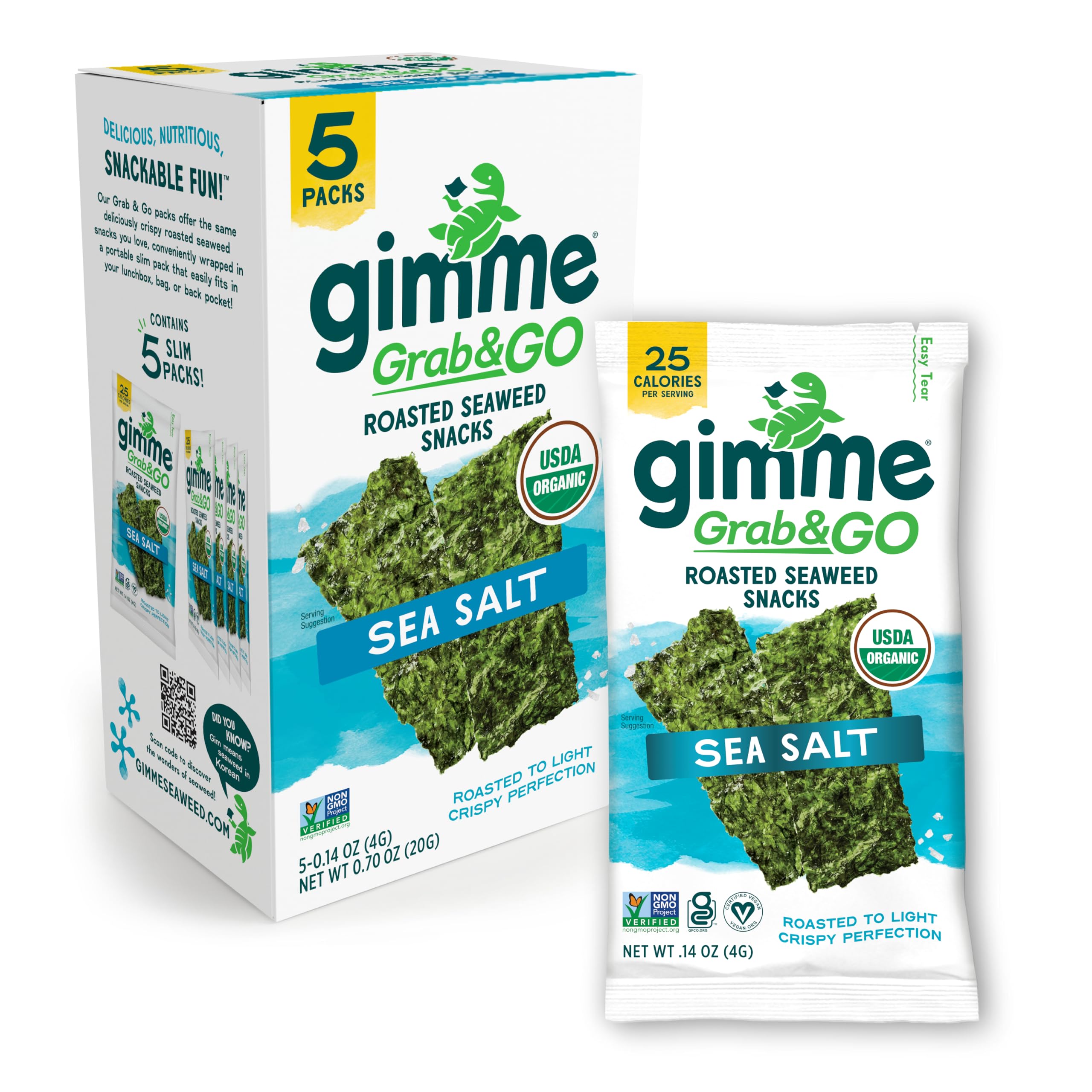 GimMe Sea Salt Pack – crispy seaweed snack for quick, tasty lunchbox moments.