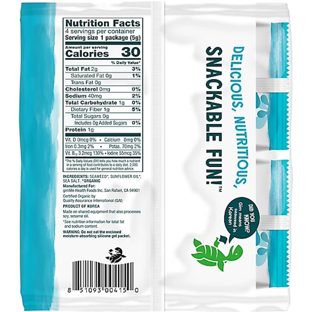 GimMe Lunchbox-Friendly Seaweed Sheet for kids and adults.
