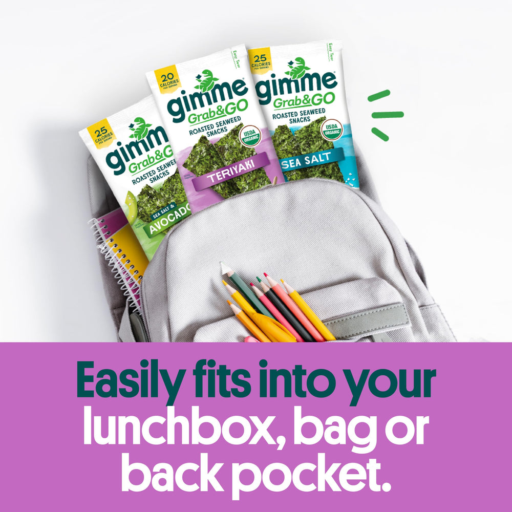 GimMe seaweed provides natural omega-3s and iodine.