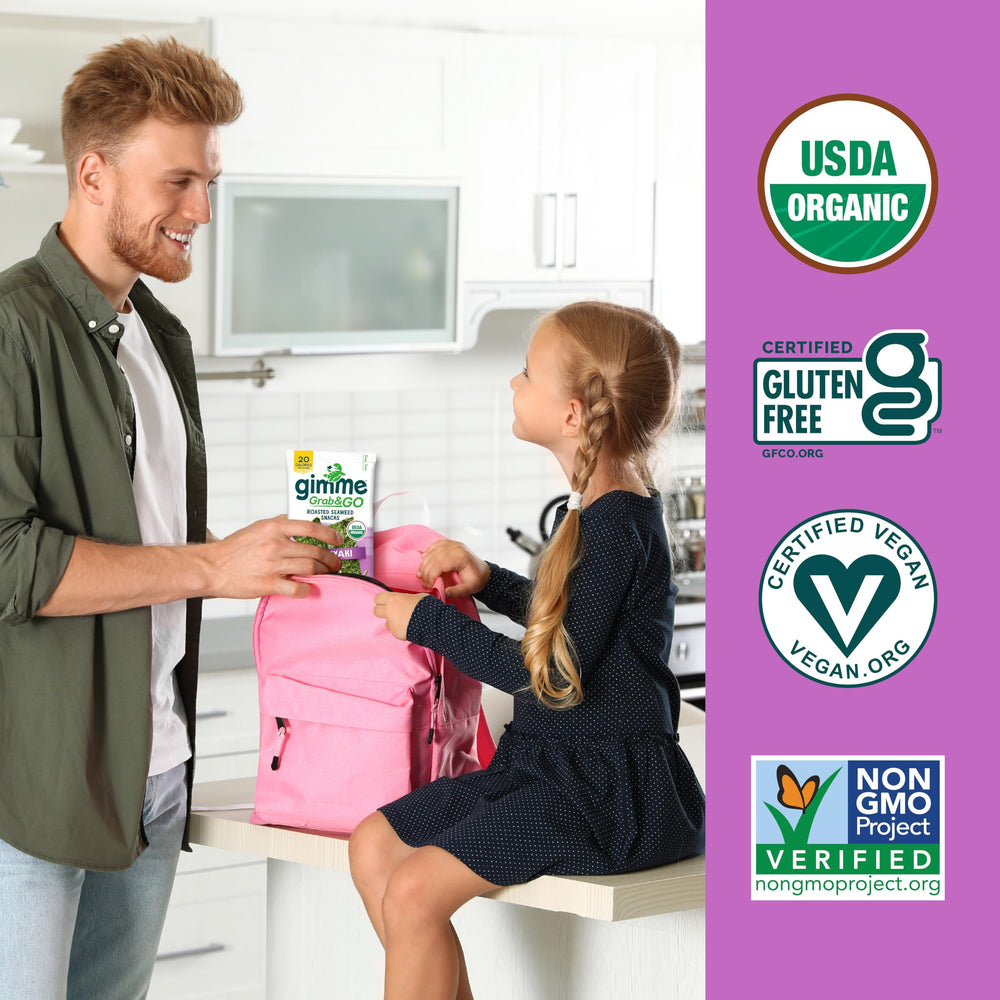 GimMe seaweed on-the-go pack ideal for lunchboxes and busy days.