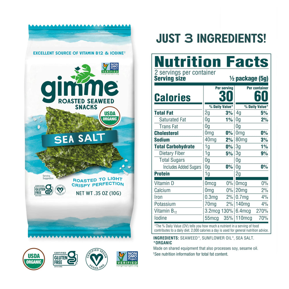 Gimme Seaweed on-the-go snack ideal for busy mornings and travel.