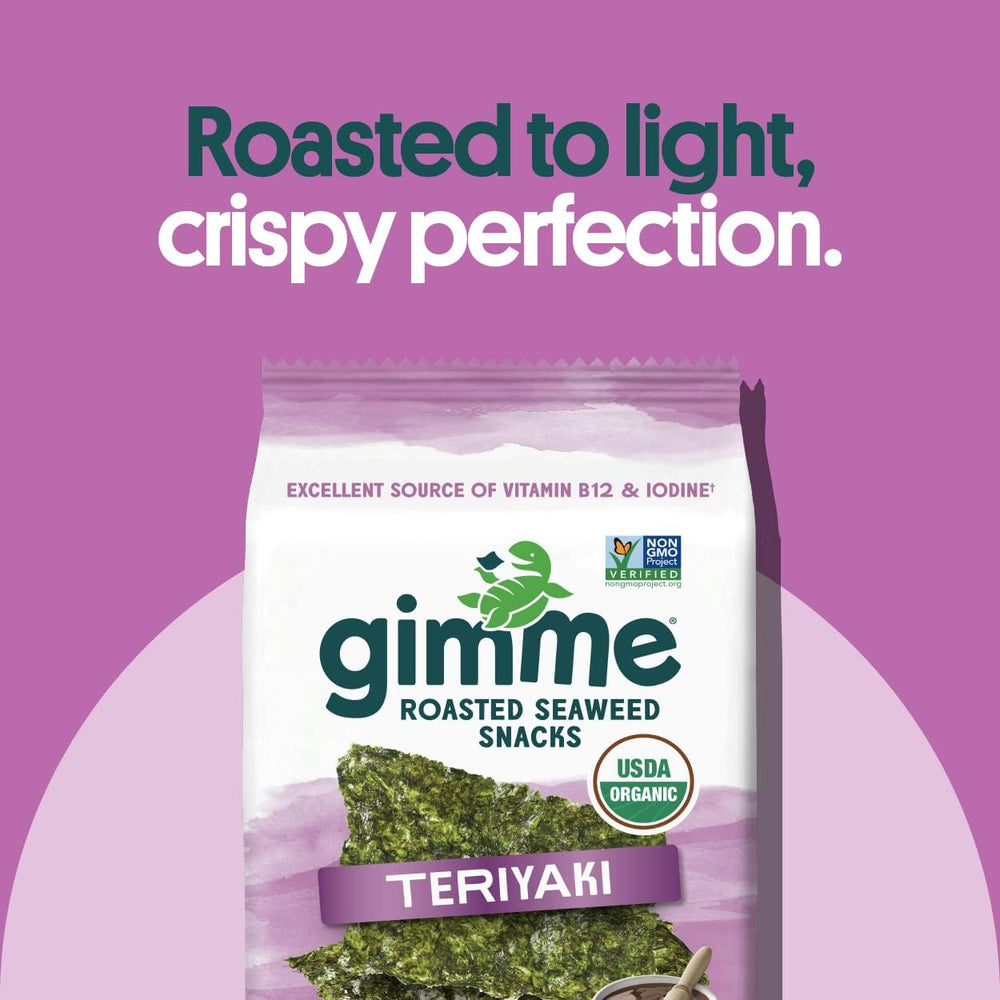 GimMe organic roasted seaweed crisp texture in each sheet.