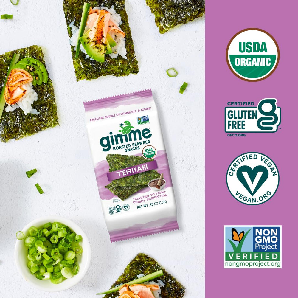 gimMe seaweed packaging shows keto and vegan friendly claim
