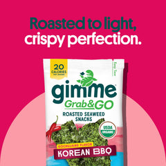 GimMe premium organic roasted seaweed with natural seasonings and quality ingredients.