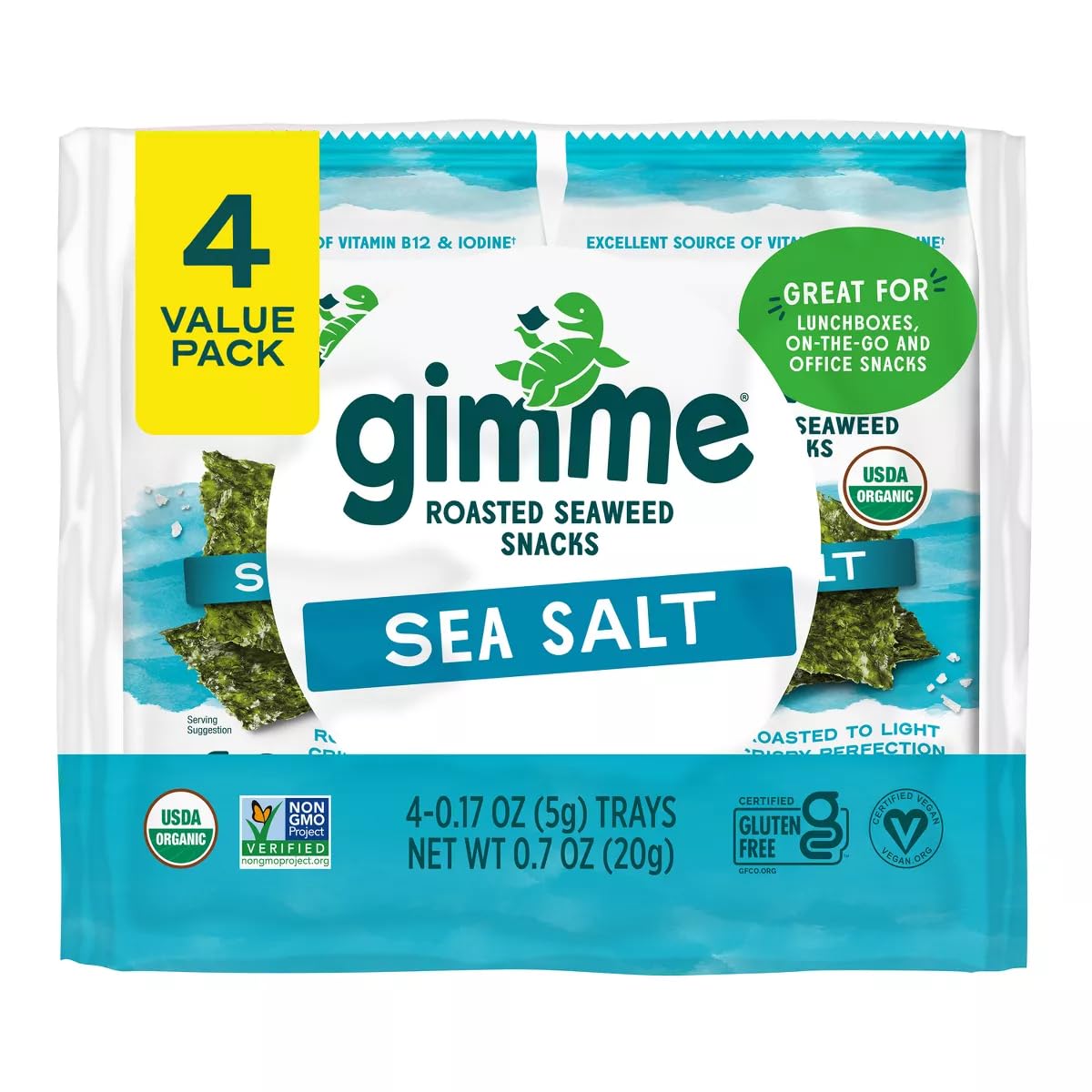 GimMe Sea Salt pack is a keto-friendly, crunchy on-the-go snack.