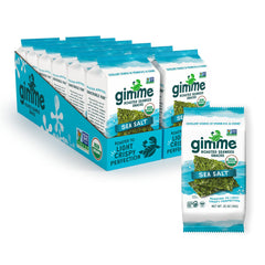 Gimme Seaweed sea salt pack shown in a lunchbox for a quick keto-friendly snack.