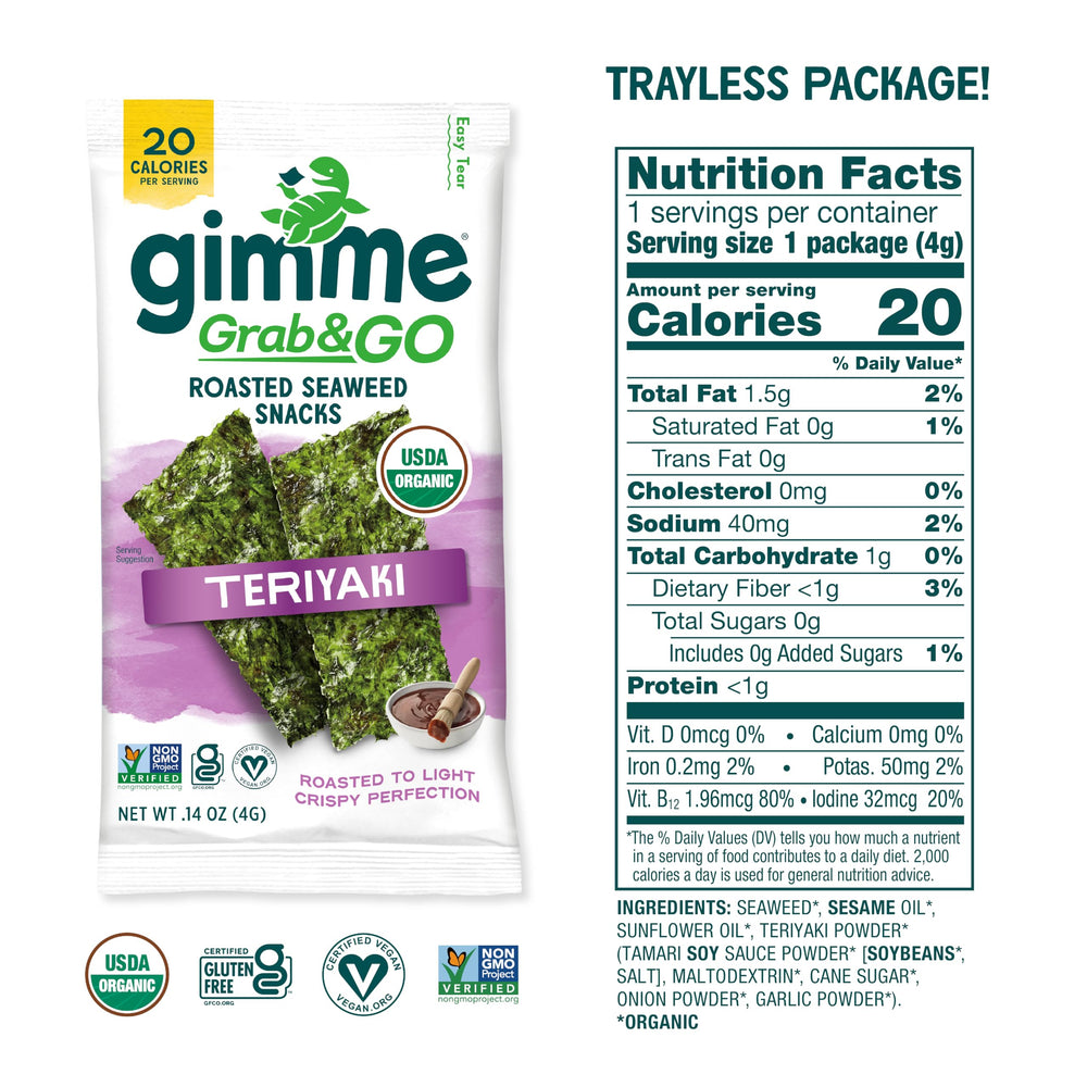GimMe seaweed snack crisp sheets ready-to-eat, a healthy vegan choice.