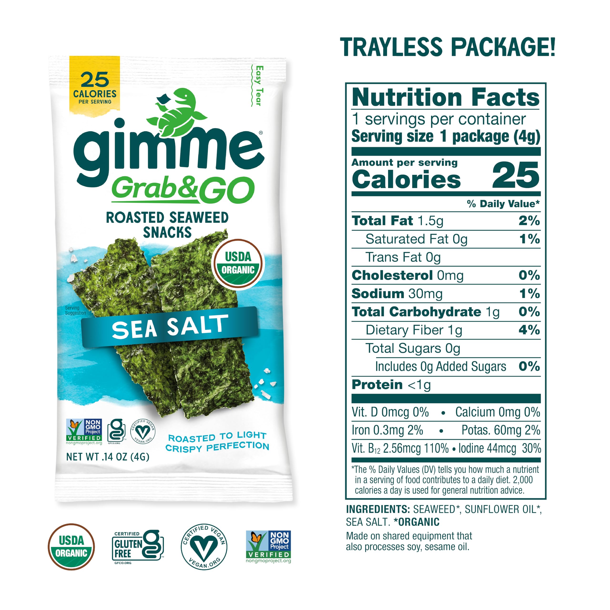 GimMe Seaweed Snack crispy sheets with light roasted texture