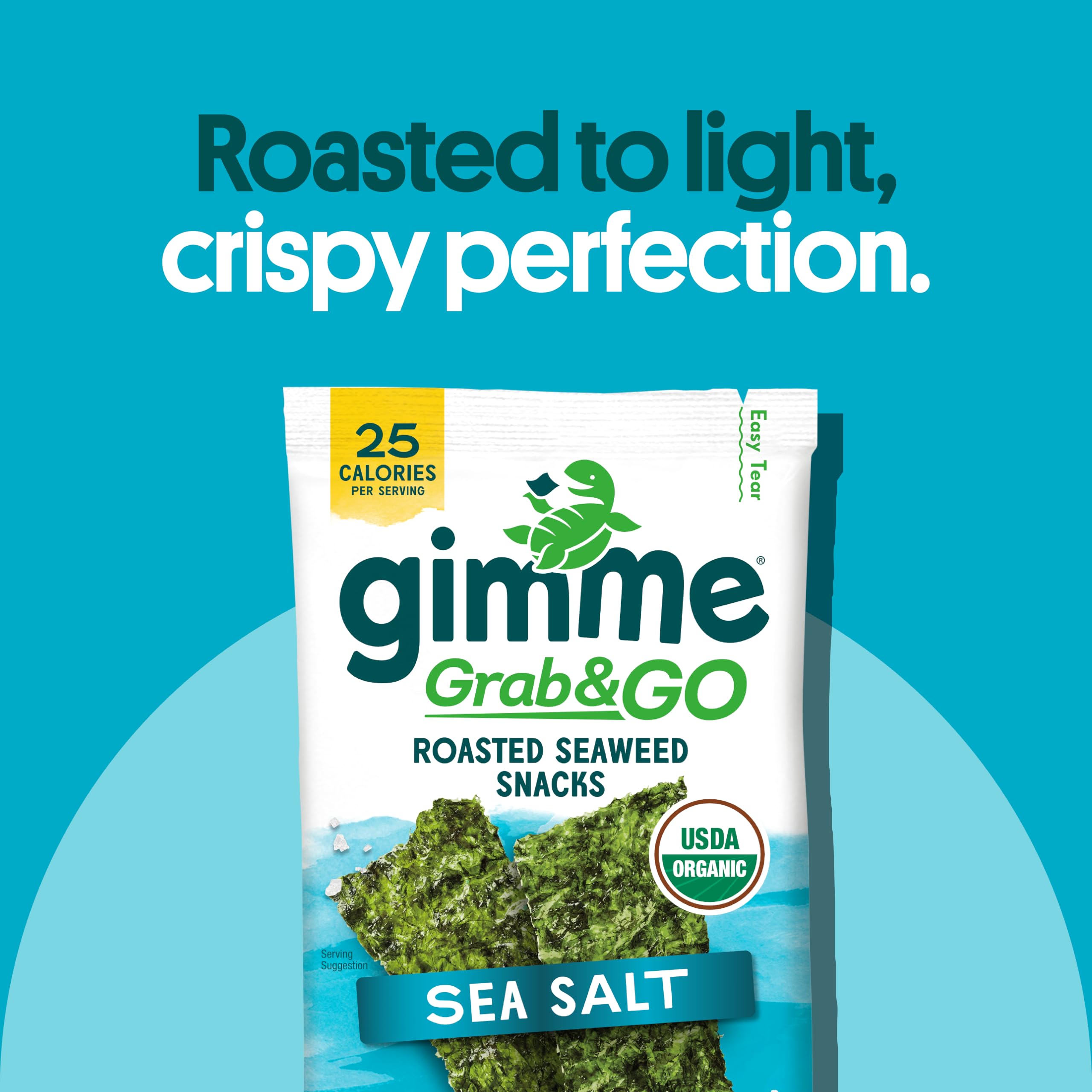 GimMe Seaweed Snack sea salt and avocado oil pack shows simple ingredients
