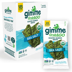 GimMe Seaweed Snack sea salt pack, crispy on the go with omega-3s
