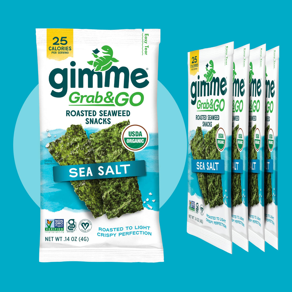 GimMe Seaweed Snack toasted sesame sheets add nuttiness and crunch
