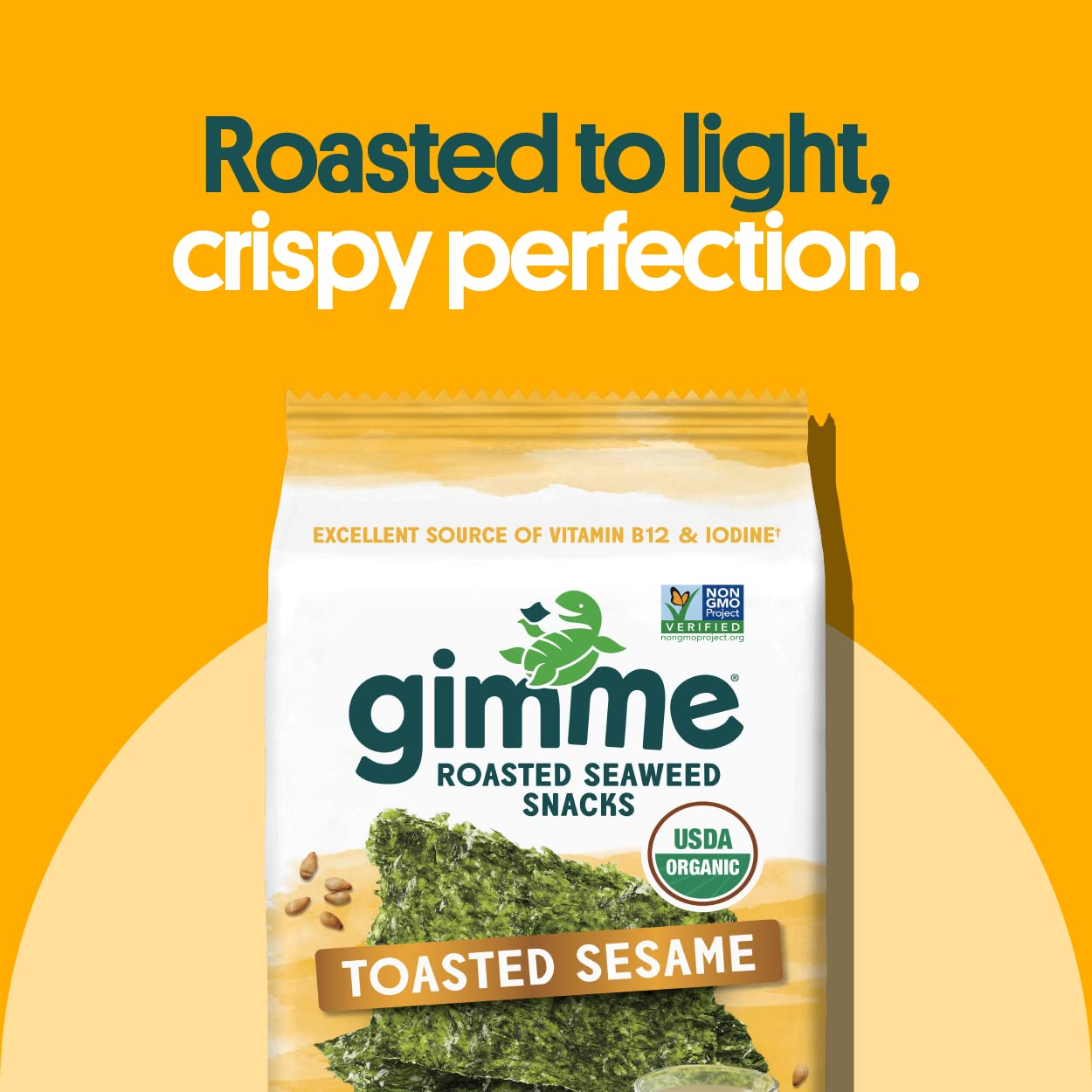 Toasted sesame flavor seaweed sheet, rich savory note.