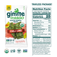 GimMe Seaweed Chili Lime close-up showing roasted sheets and bold seasoning.