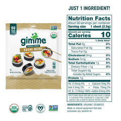 GimMe Seaweed Nori organic sheets ideal for maki and hand rolls