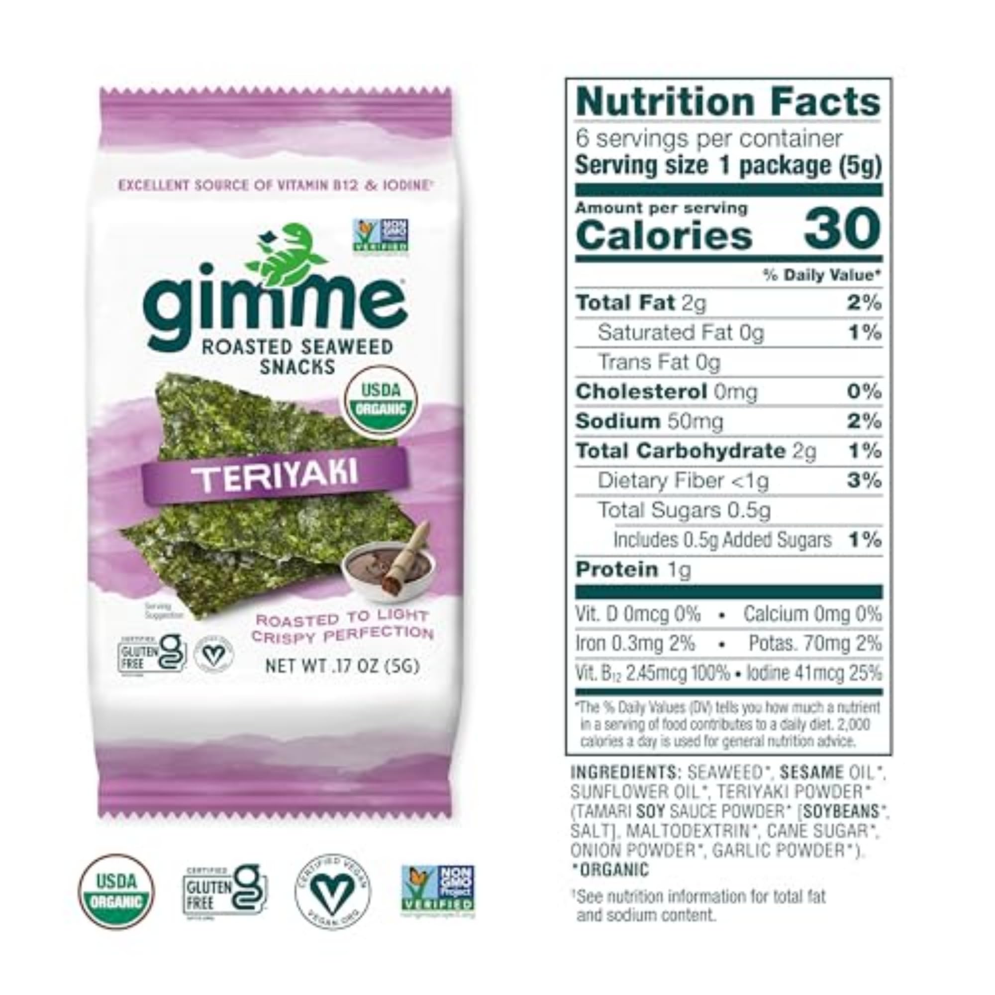GimMe Sustainably harvested seaweed from South Korea, nutrient-dense