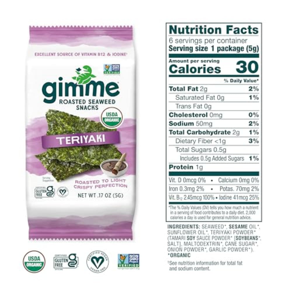 GimMe Sustainably harvested seaweed from South Korea, nutrient-dense