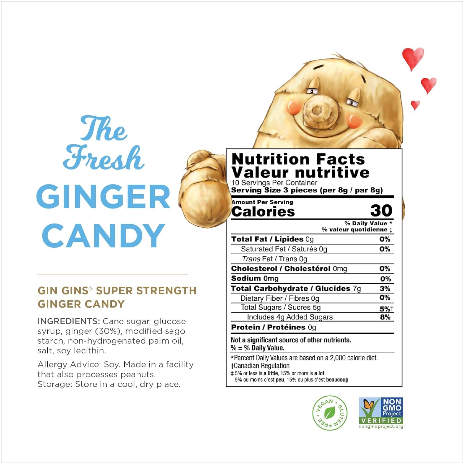 Gin Gins individually wrapped ginger candies ideal for purses or gym bags.